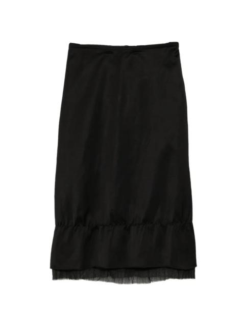 TOTEME Layered Satin Skirt in Black