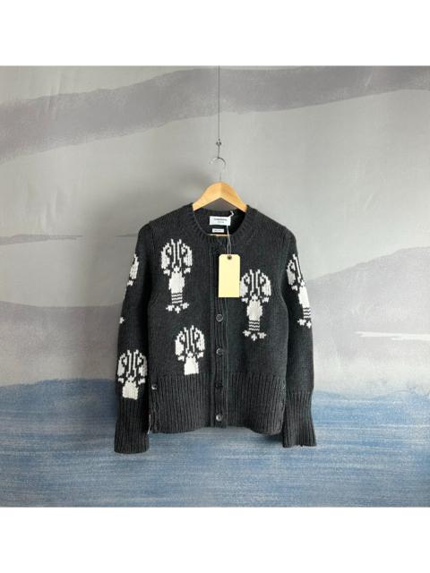 Thom Browne Thom Browne Grey Lobster Wool Cardigan