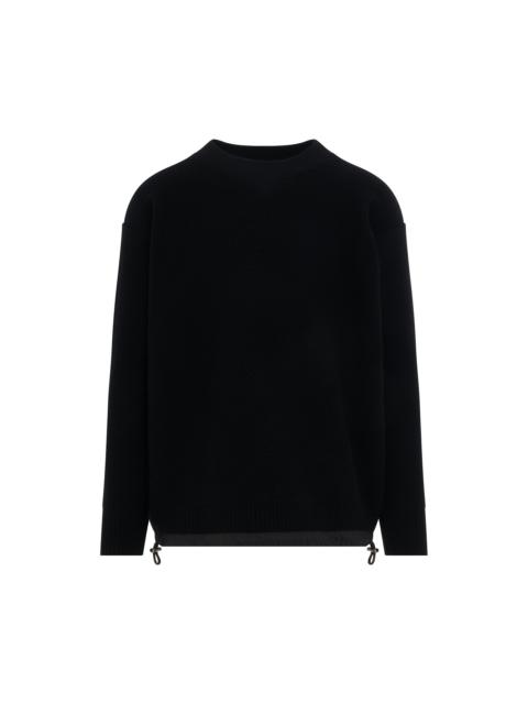 sacai Wool Knit Pullover in Black