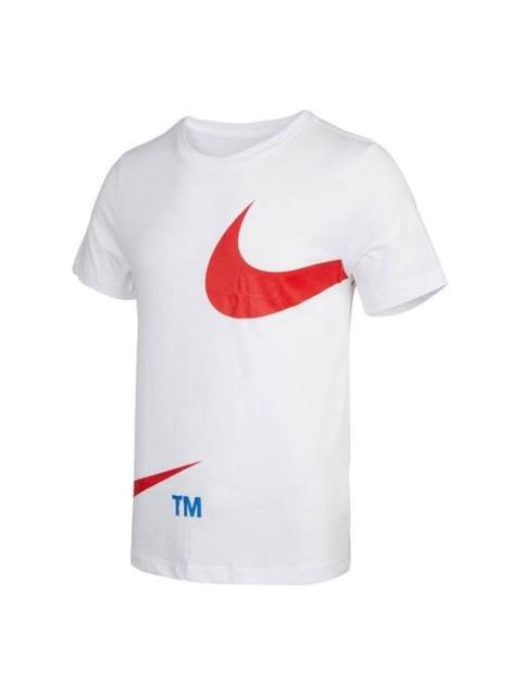 Nike Nike Sportswear Large Logo Printing Round Neck Short Sleeve White DD3350-100