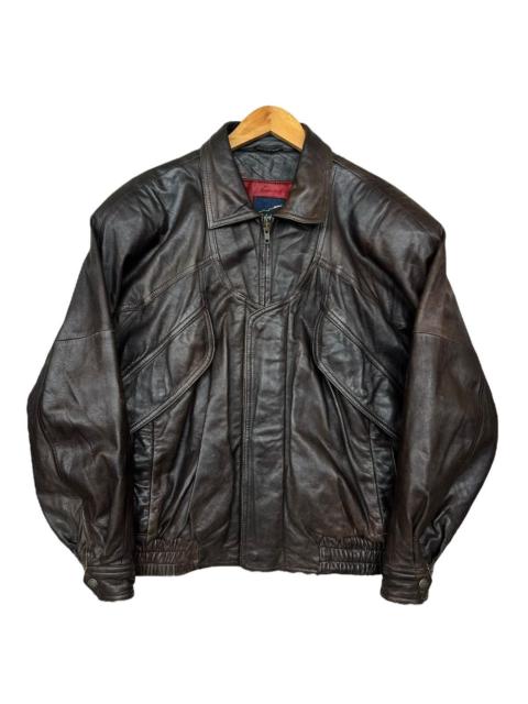 Other Designers Vintage 90s Robert Dark Brown Bomber Leather Jacket