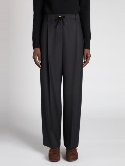 Moncler Moncler Drawstring Wool Trousers in Black at Nordstrom