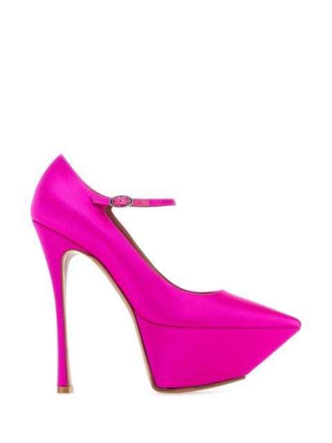 Amina Muaddi Amina Muaddi Woman Fuchsia Satin Yigit Pumps