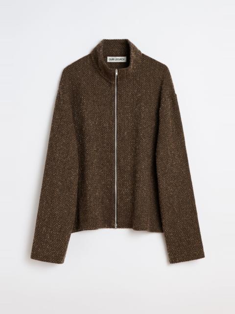 Our Legacy Shrunken Fullzip Polo Brown Sparse Buckle Weave