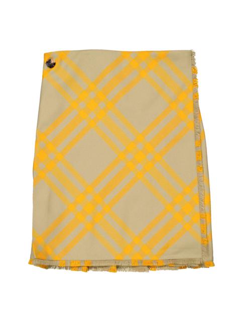 Burberry Burberry Check-Pattern Frayed Skirt