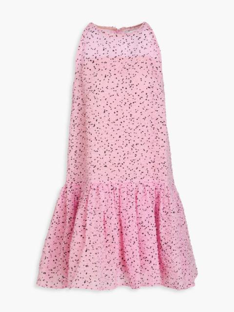 Oscar de la Renta Gathered fil coupé organza mini dress