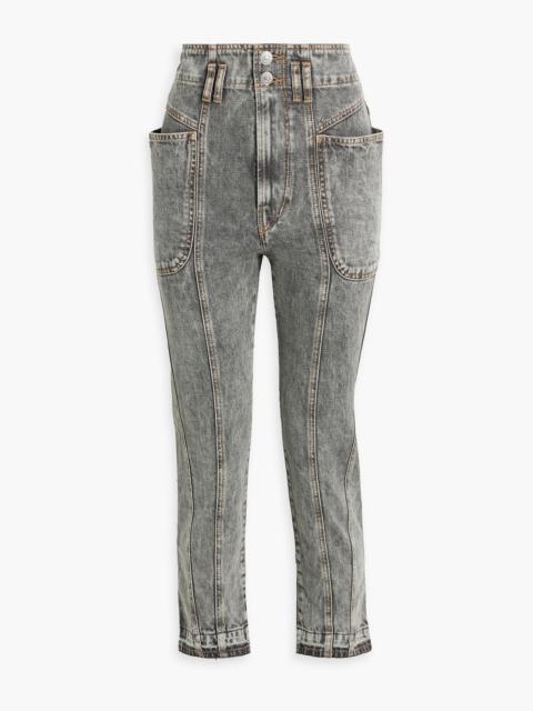 Isabel Marant Étoile Tucscon cropped acid-wash slim-leg jeans
