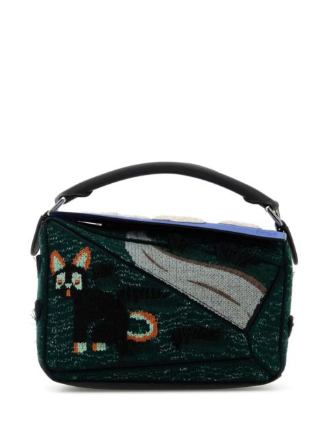 Loewe Loewe Women Embroidered Fabric Small Puzzle Handbag