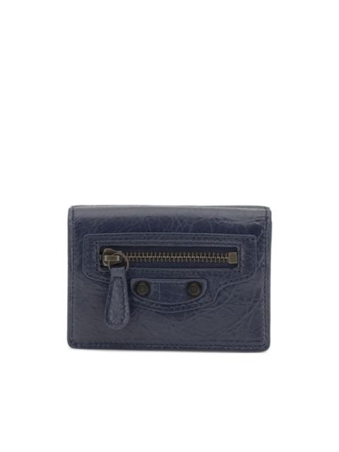 BALENCIAGA mini Le city zip leather wallet