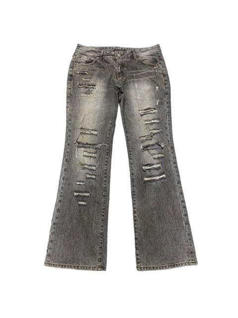 Other Designers FUGA Distressed Denim Flare Jeans