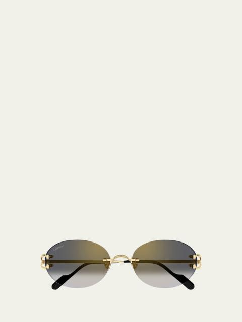 Cartier Rimless Metal Round Sunglasses