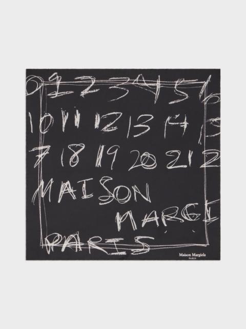 Maison Margiela Scribbled Numerical silk foulard