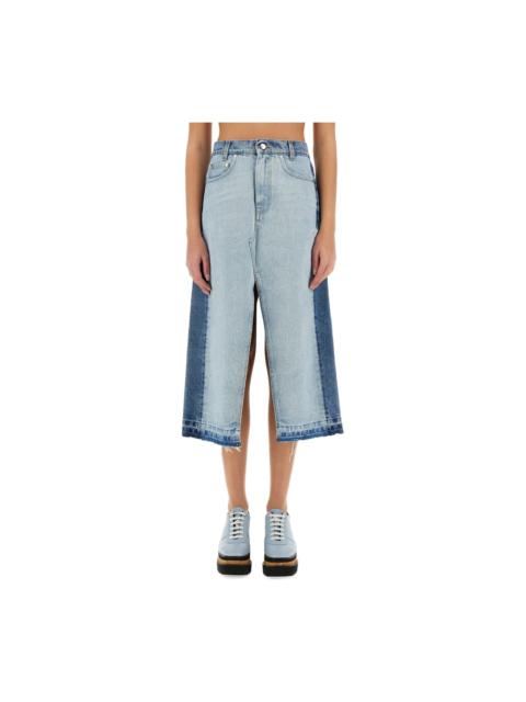 Stella McCartney Denim Skirt With Contrasting Panel