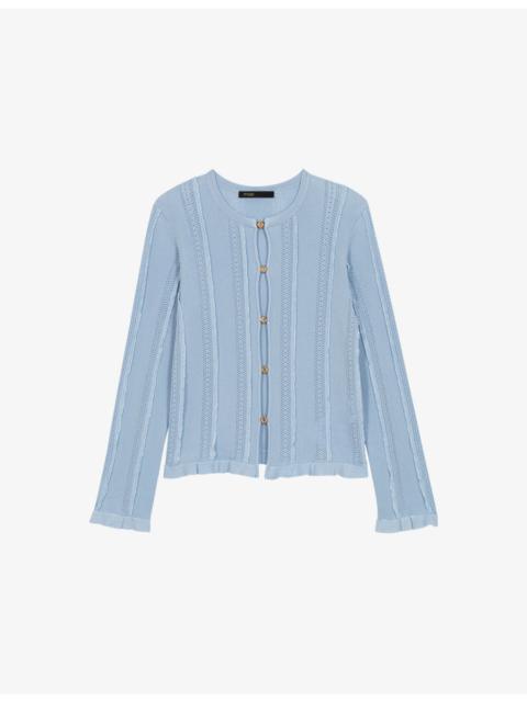 maje Two-In-One Openwork Knitted Cardigan