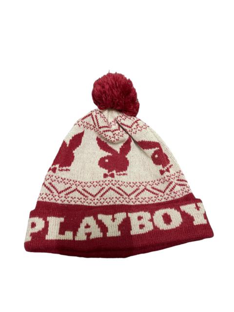 Other Designers Vintage - Vintage Playboy Beanie Hat Size 56-58cm Red/White Colour