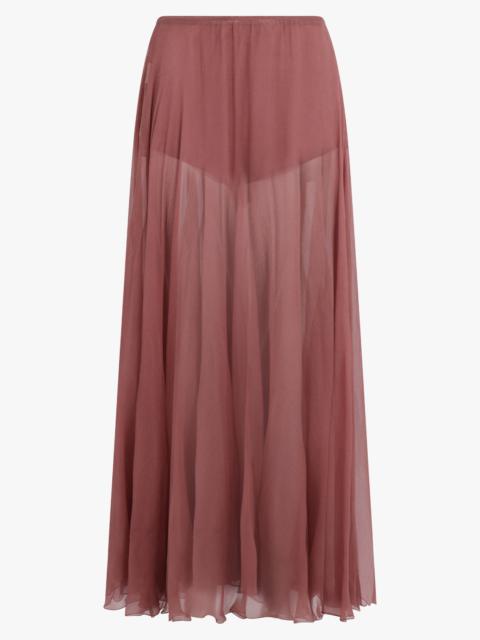 Chloé GATHERED FLOW MAXI SKIRT | WOODROSE PINK