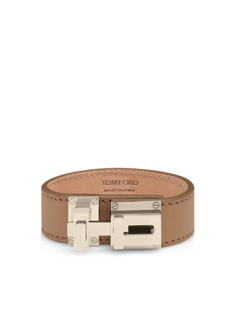 TOM FORD SUPPLE GRAIN LEATHER T LATCH BRACELET