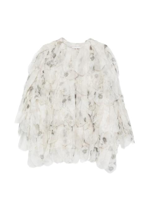 Max Mara Max Mara Chiffon Floral Ruffled Jacket