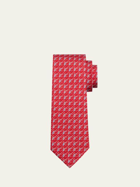 FERRAGAMO Men's Geometric-Print Tie