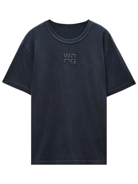 Alexander Wang SHORT SLEEVE TEE W/ HOTFIX LOGO (WASHED BLACK)