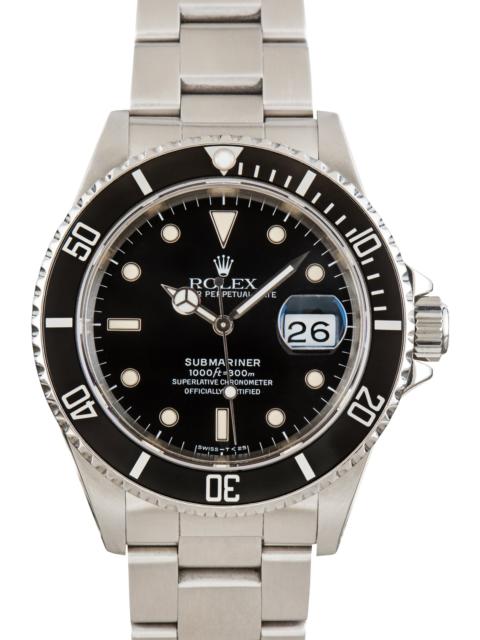 ROLEX Used Black Dial Rolex Submariner Steel Oyster Ref 16610