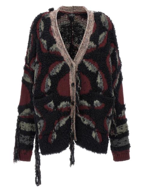 Etro Fringed oversized cardigan