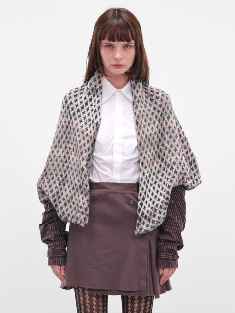 Vivienne Westwood Gray Cross Distressed Tartan Poncho