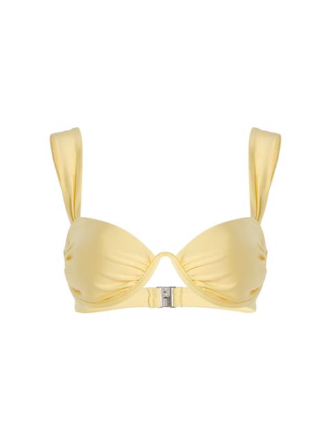 SIMKHAI Anniston Ruched Bikini Top yellow
