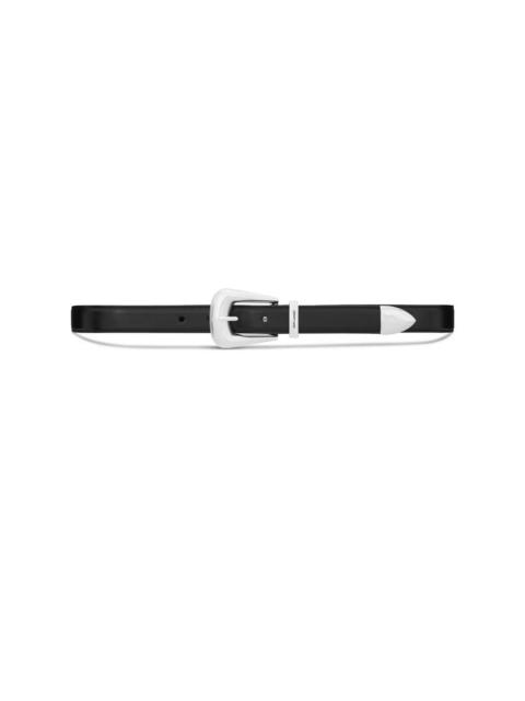 SAINT LAURENT Folk Buckle Belt in Smooth Leather