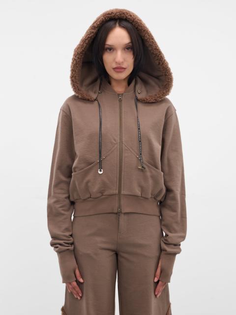 RUI Taupe Detachable Hood Bomber Jacket
