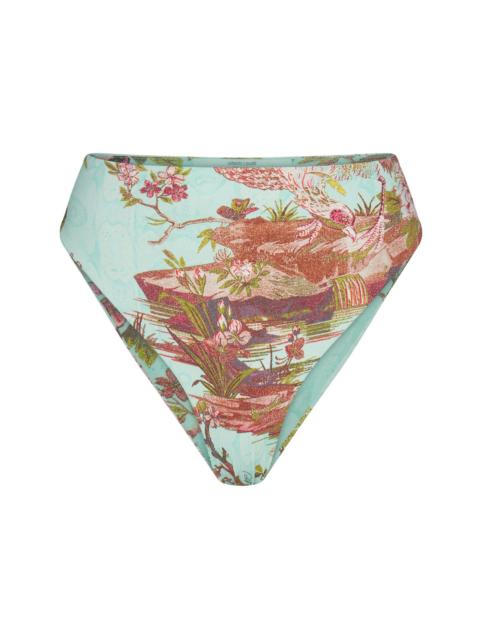 SKIMS SKIMS x Roberto Cavalli High-Waisted Bikini Bottom Fagianella Print