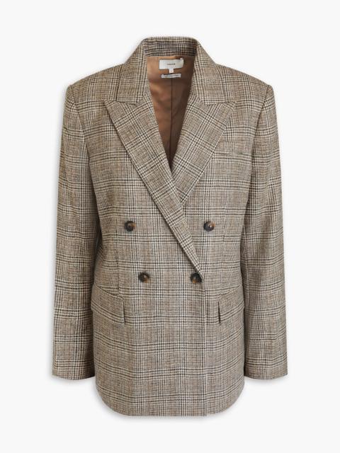 Other Designers Double-breasted Prince of Wales checked flannel blazer