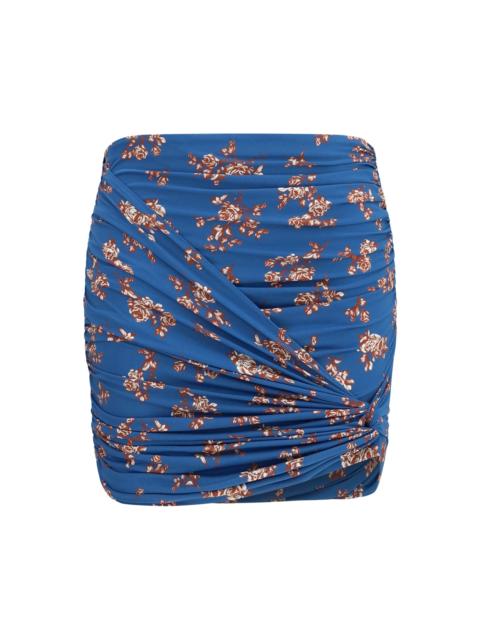 MAGDA BUTRYM Magda Butrym Draped Floral-print Swim Mini Skirt Blue