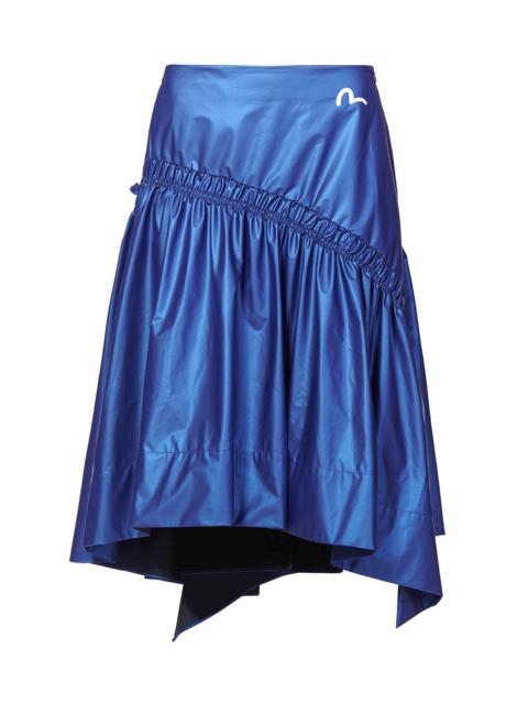 EVISU Layered Skirt with Logo and Seagull Print