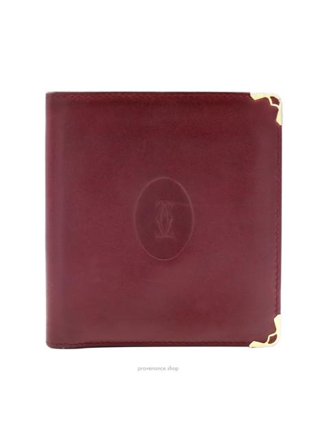 Bifold Wallet - Burgundy Calfskin Leather