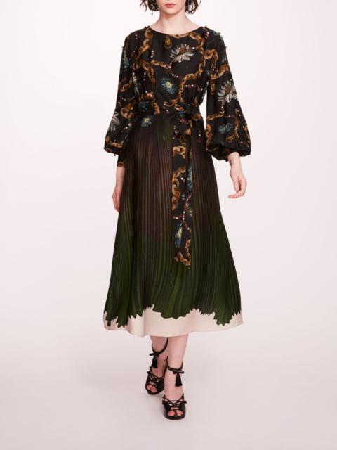 Marchesa VISCOSE GEORGETTE BILLOW MIDI DRESS