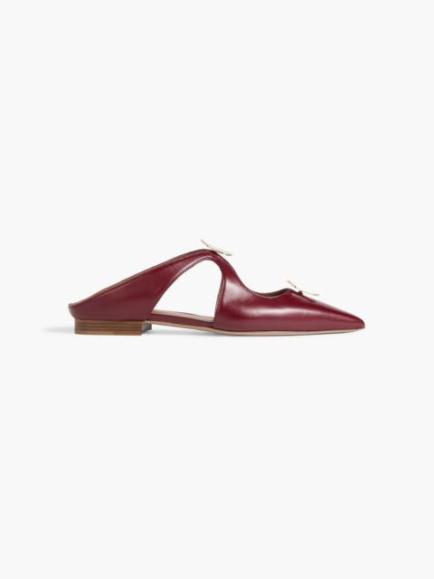 MALONE SOULIERS Tina embellished leather point-toe flats