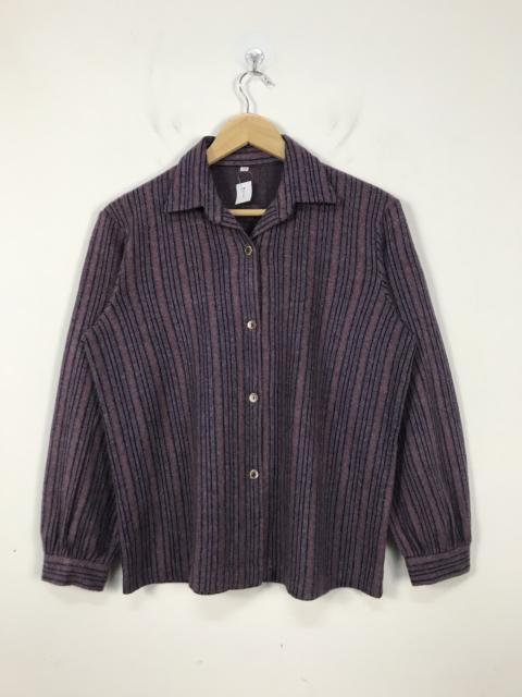 Other Designers Japanese Brand - Japan Purple Striped ButtonUp Cardigan #2668