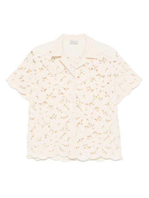Moncler floral macramé shirt