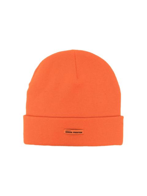 logo-tag wool beanie