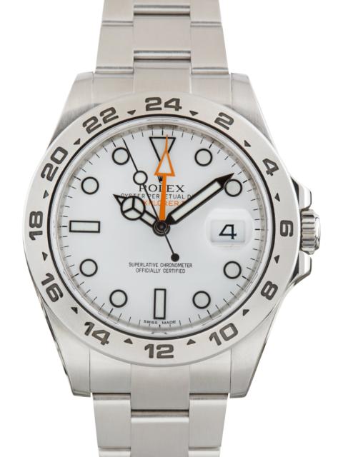 ROLEX Pre-Owned Rolex Explorer II White Polar Dial Ref 216570 Oyster Band