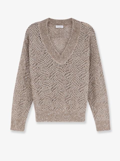 Brunello Cucinelli Brunello Cucinelli Mohair Blend Sweater With Dazzling Pattern