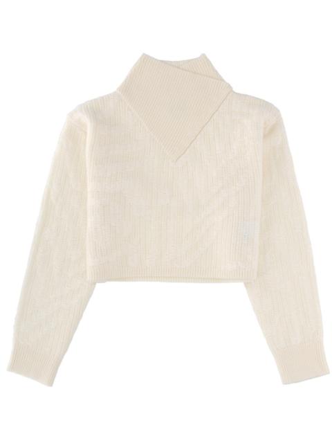 BOSS Boss Women Cropped Sweater With Doubled Collar
