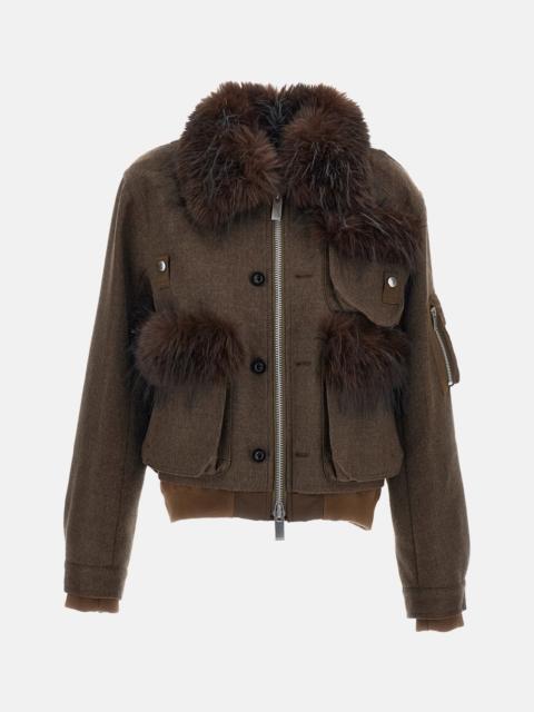sacai Sacai Women Wool Melton Blouson
