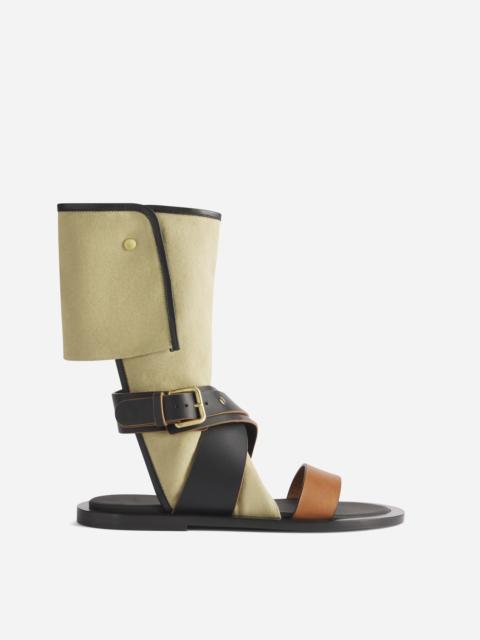 CO Canvas Gladiator Wrap Sandal in Ecru