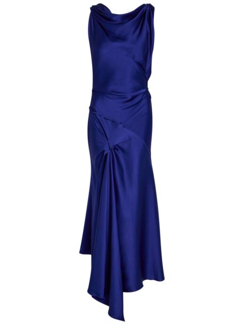 Victoria Beckham Victoria Beckham Posy Asymmetric Satin Maxi Dress