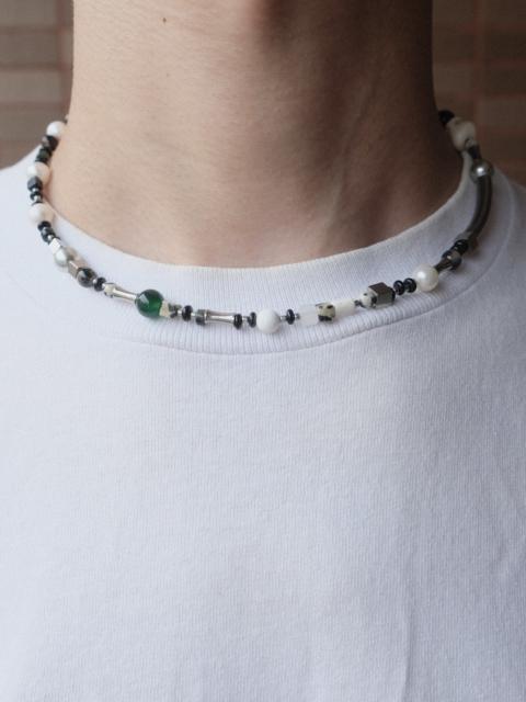Other Designers Handmade Black and White Natural Stone Beaded Necklace