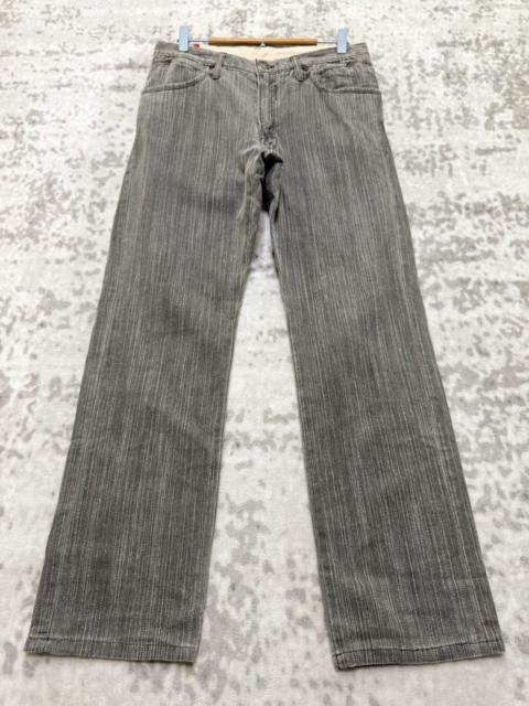 Kapital Vintage Blue Way Modern Hickory Stripe Straight Cut Denim