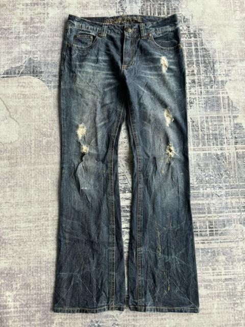Other Designers Japanese Brand - Y2KVintage Gold Splash Punk Poem Flared Denim / ifsixwasnine