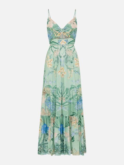 CAMILLA CUT OUT BODICE DRESS WITH TIERED SKIRT